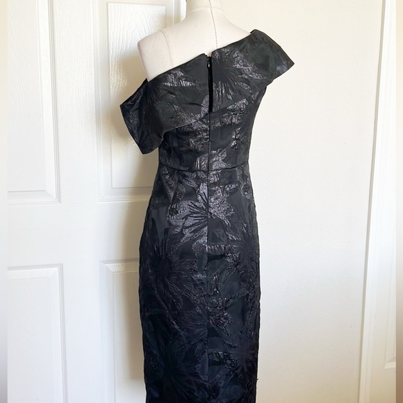 Aidan Mattox Off The Shoulder Jacquard Midi Dress - Picture 7 of 11